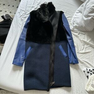 Ohne titel leather and fur jacket size 2